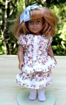 Sew a Charming 2-Layer Skirt Dress for Your 6" Mini American Girl Doll
