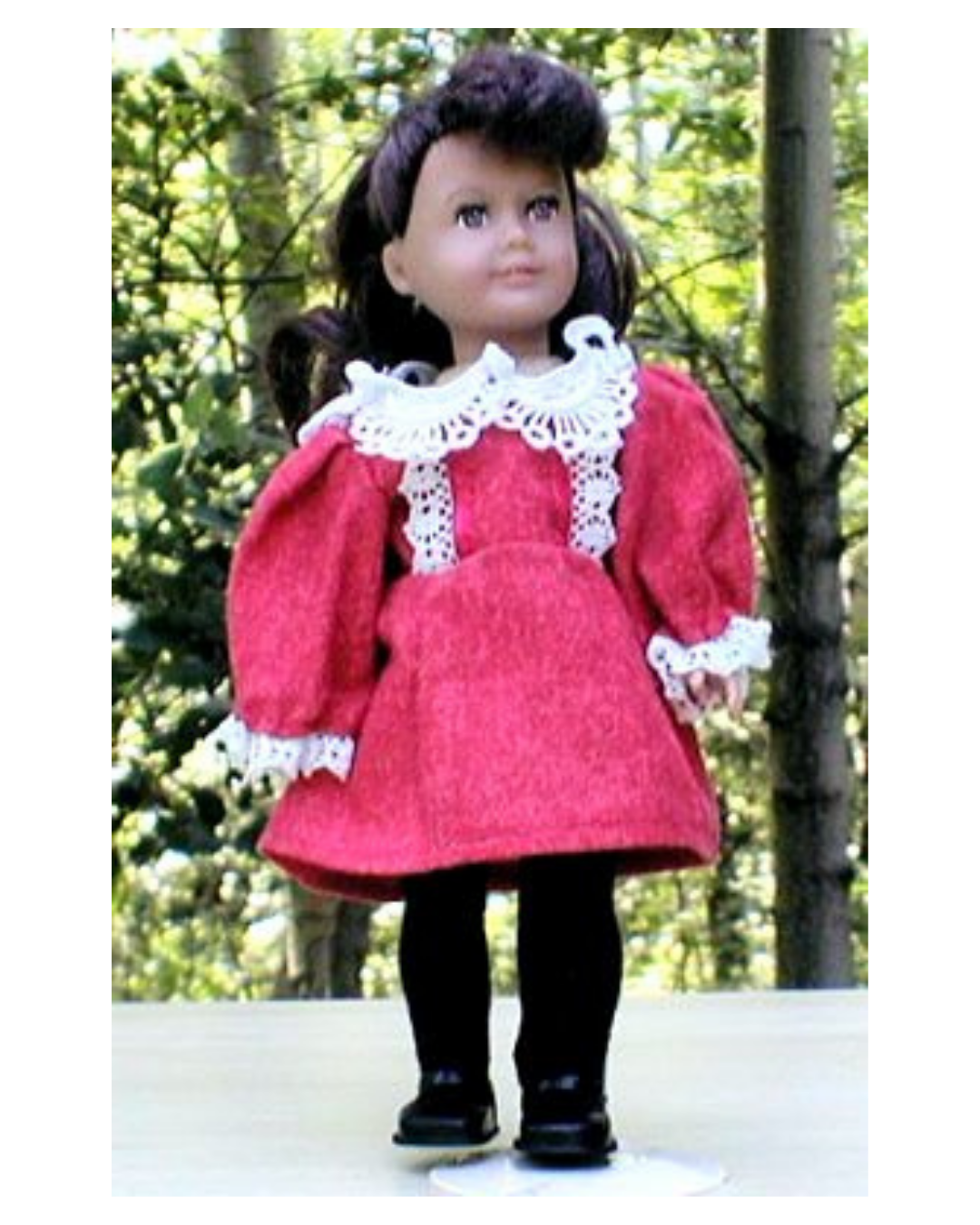 Vintage-Style Red Lace-Trimmed Party Gown For Mini American Girl Dolls 1 Vintage-style red lace-trimmed party gown for mini american girl dolls
