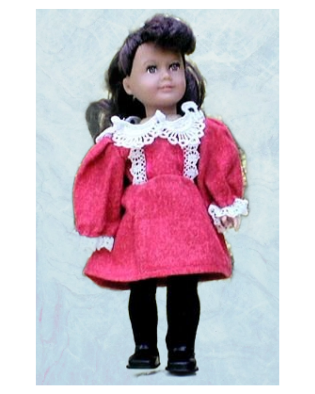 Vintage-Style Red Lace-Trimmed Party Gown For Mini American Girl Dolls 2 Vintage-style red lace-trimmed party gown for mini american girl dolls - image 2
