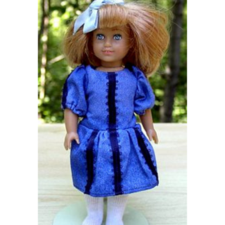 Classic Midnight Blue Sparkling Dress with Ribbon Trim for Mini American Girl Dolls